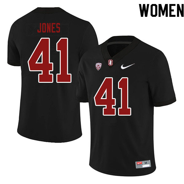 Women #41 Brandon Jones Stanford Cardinal College Football Jerseys Sale-Black - Click Image to Close